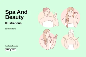 Spa And Beauty Illustration Pack