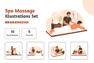 Spa Massage Therapist Illustration Pack
