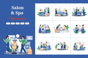 Spa und Salon Illustrationspack