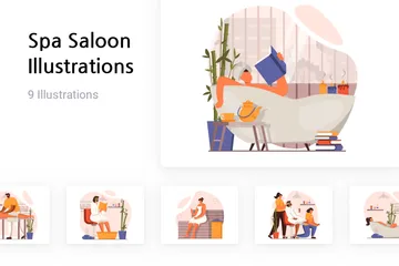 Spa Saloon Illustration Pack