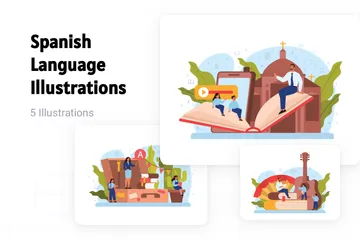 Spanische Sprache Illustrationspack