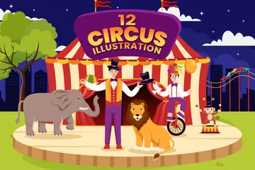 Spectacle de cirque Pack d'Illustrations
