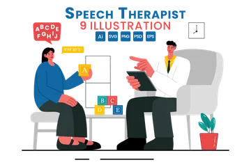 Speech Therapist Illustration Pack