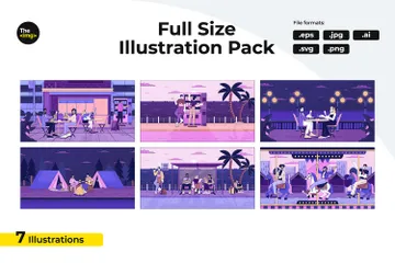 Spending Evenings Lo Fi Vibes Illustration Pack