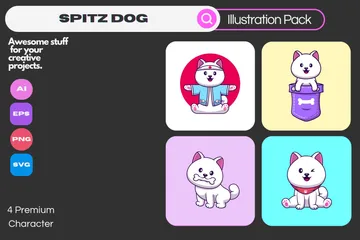 Spitz Dog Illustration Pack