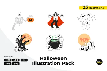 Spooky Halloween Illustration Pack
