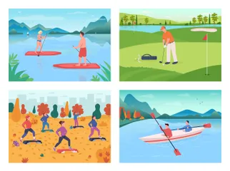 Sports de plein air Pack d'Illustrations