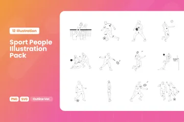 Übersicht über die Aktivitäten von Sportlern Illustrationspack