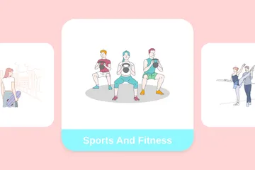 Sport und Fitness Illustrationspack