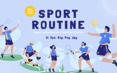 Sportliche Aktivitäten Illustrationspack