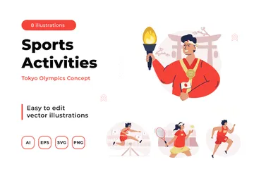 Sportliche Aktivitäten Illustrationspack