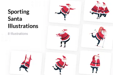 Sporting Santa Illustration Pack