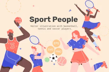 Sportler Illustrationspack