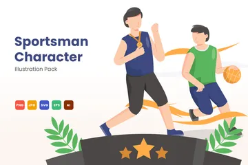 Sportler-Charakter Illustrationspack