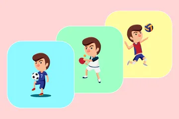 Sportler Kind Illustrationspack