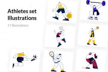 Athleten-Set Illustrationspack