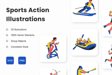 Sports Action Shots Illustration Pack