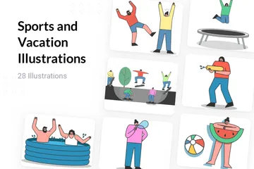 Sports And Vacation Illustration Pack