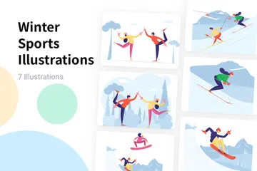 Sports d'hiver Pack d'Illustrations