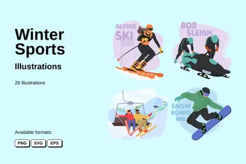 Sports d'hiver Pack d'Illustrations