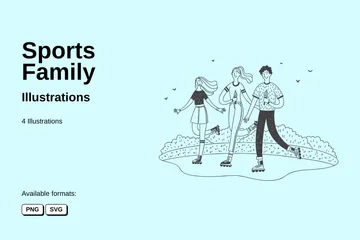 Sports Family Illustration Pack