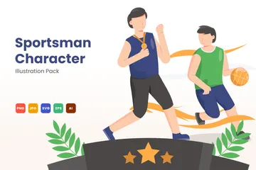 Sportsman Character Illustration Pack