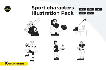 Sportswoman Sportsman Illustration Pack