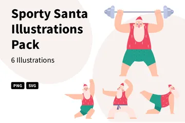 Sporty Santa Illustration Pack