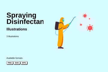 Spraying Disinfectant Illustration Pack