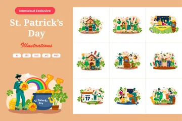 St. Patricks Tag Illustrationspack