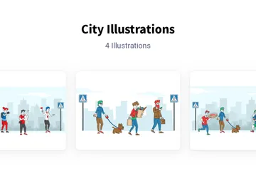 Stadt Illustrationspack
