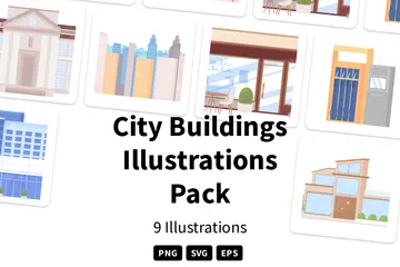 Stadtgebäude Illustrationspack