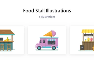 Stand de nourriture Pack d'Illustrations