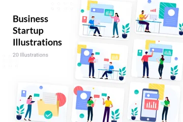 Démarrage d'entreprise Illustration Pack