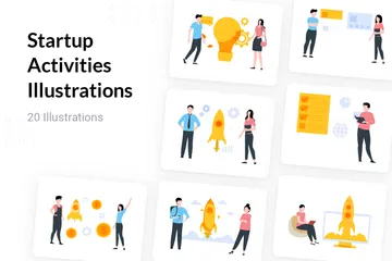 Startup-Aktivitäten Illustrationspack