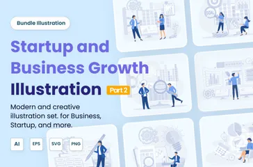 Startup And Business Growth Illustration Pack
