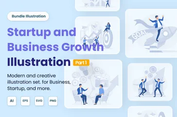 Startup And Business Growth Illustration Pack