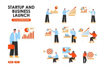 Startup And Business Launch Illustration Pack