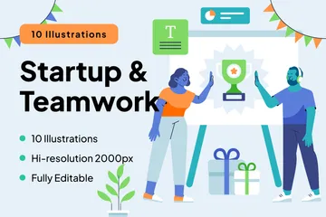 Startup And Teamwork Illustration Pack