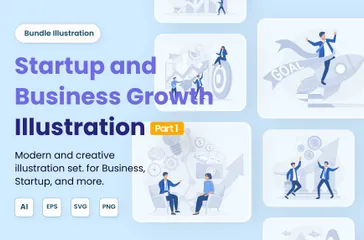 Démarrage et croissance des entreprises Illustration Pack