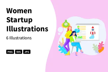 Startup féminine Pack d'Illustrations