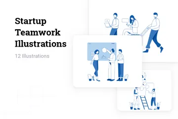 Startup-Teamarbeit Illustrationspack