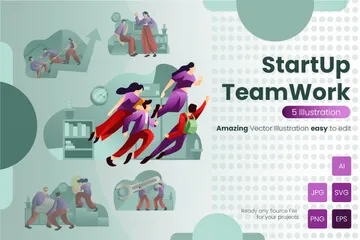 StartUp Teamwork Illustration Pack