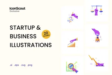 Start-up Unternehmen Illustrationspack