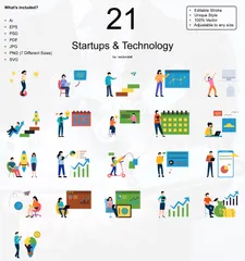 Startups & Technology Illustration Pack