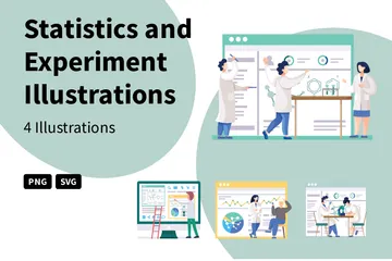 Statistik und Experiment Illustrationspack