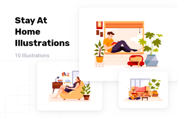 Stay At Home Illustration Pack