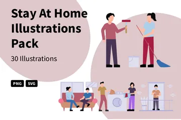 Stay At Home Illustration Pack