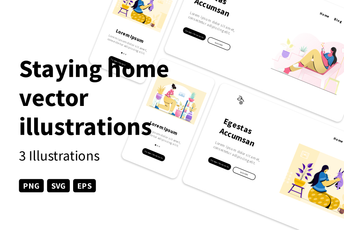 Staying Home Illustration Pack