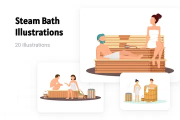 Steam Bath Illustration Pack